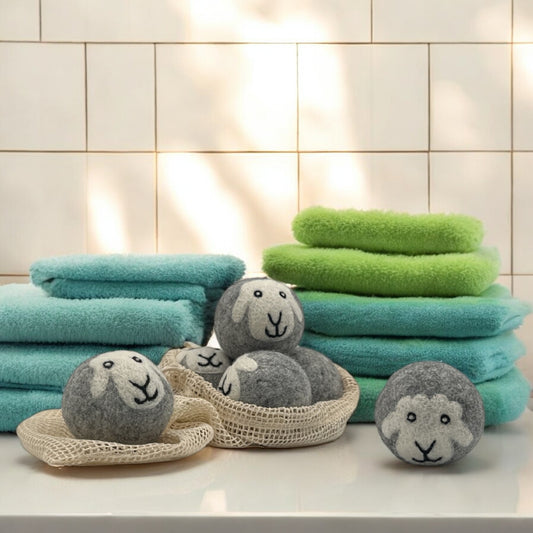 Smiling Sheep Wool Dryer Balls - Reusable & Eco-Friendly